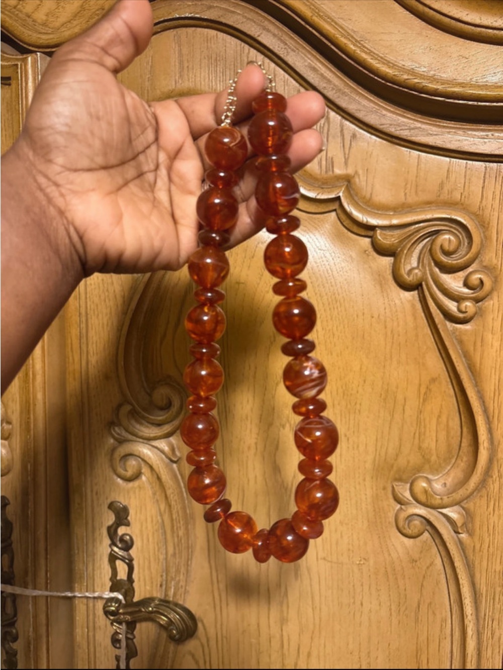 Time and Tru Amber-Tone Beaded Necklace - Picture 3 of 4